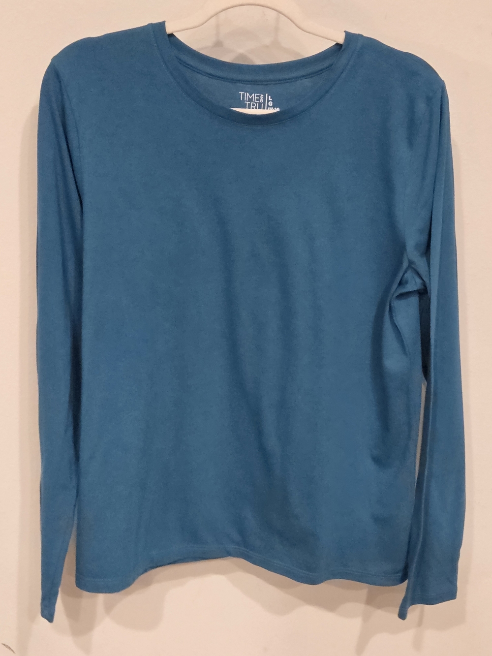 Time and Tru Teal Long-Sleeve Crew Tee